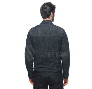 2025 conception personnalisée couleur noire hommes mode Denim Jeans vestes solide motif Style pour l'hiver personnalisé hommes Denim veste - Product Image 4