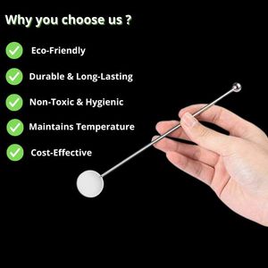 Fabricante al por mayor de acero inoxidable bebida Swizzle Stick bebida oro cóctel agitadores para batidos - Product Image 2