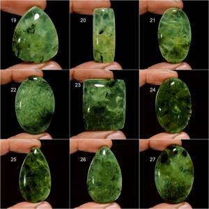 Beau haut naturel Prehnite Cabochon pierre précieuse en vrac vert Prehnite cristal fabrication de bijoux cadeau en pierre pour sa pierre comme photo - Product Image 2