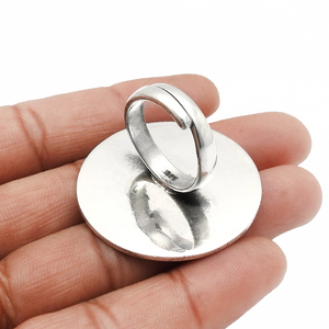 Solide 925 argent Sterling oxydé Style ethnique bague à la main indien bijoux fins lunette réglage décontracté fête porter bague de mariage - Product Image 5