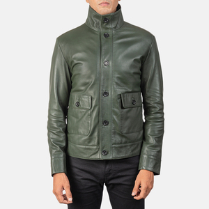 Blouson Bomber en Cuir Souple de Haute Qualité pour Homme, Nouveau Style, Col Montant, Vêtement d'Hiver, Style Urbain, Respirant, Coupe-Vent, Personnalisable OEM - Product Image 4