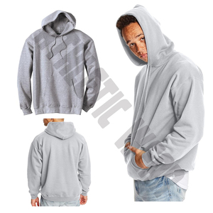 Sudadera con capucha regular para hombre con material pesado de algodón/poliéster bordado personalizado e impresión de soplo Sudadera con capucha de lana de invierno - Product Image 4