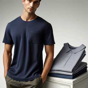 Camiseta personalizada con etiqueta privada para hombre, cómoda, ajuste Regular, cuello alto, estampado sólido, 240 gramos, peso de tela de algodón - Product Image 2