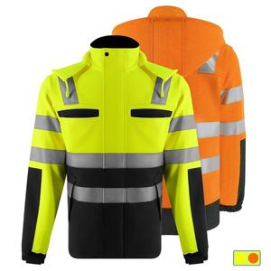 Venta al por mayor de ropa de trabajo de seguridad resistencia al agua traje de trabajadores de la construcción de alta visibilidad de seguridad reflectante chaqueta transpirable - Product Image 1