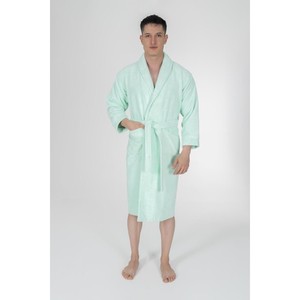 Varol Piyeli Luxury Bamboo Terry Bathrobe Shawl Collar Soft Breathable Custom Thermal Print Cozy for Home Use for Winter Summer - Product Image 2