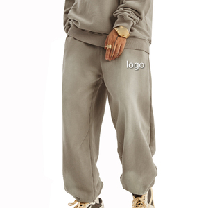 Custom Logo Washed French Terry Men Sweat Pants Casual Vintage Jogger Cotton Acid Wash Men's <b>Trousers</b> - Product Image 6