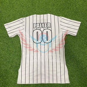 Venta al por mayor bordado Hot Press béisbol fútbol americano Jerseys camisas botón Softball Jersey para hombres Jersey de béisbol - Product Image 6