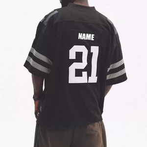 Maillot d'entraînement de football américain pour homme FEROCIOUS CLOTHING personnalisé, rouge, en maille, col en V, manches courtes, respirant, antibactérien - Product Image 5
