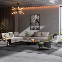Chaise design italien canapés modulaires modernes pour villa canapé long canapé sectionnel canapé de luxe minimaliste en tissu en forme de L
