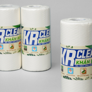 Krclean 100 feuilles de lingettes de cuisine jetables super absorbantes chiffons de nettoyage tissés pour vaisselle Tables cercle blanc durable - Product Image 2