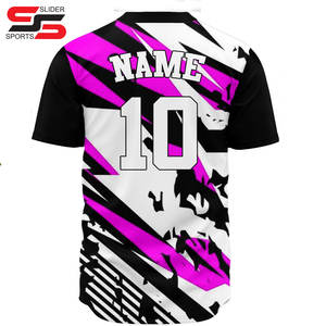 Nouveau design, logo personnalisé, sublimation, broderie en twill, 100% polyester, imprimé, séchage rapide, maillot de baseball pour homme - Product Image 2