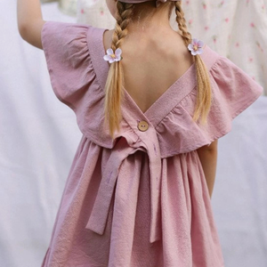 Robe brodée à la main en lin doux pour bébé fille Style décontracté pour le premier anniversaire des tout-petits OEM Made in Vietnam - Product Image 3