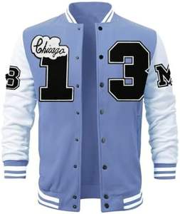 Veste universitaire d'hiver unisexe de haute qualité, coupe ajustée, broderie personnalisée, design baseball, lettres, teinture unie, vêtements d'extérieur pour hommes, col avant - Product Image 1
