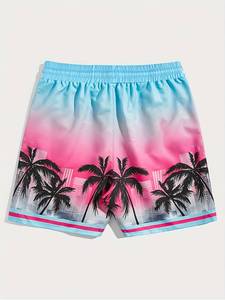 Pantalones cortos de poliéster con bolsillos con cordón informales y cintura elástica cómoda de secado rápido de verano Vintage personalizados - Product Image 3