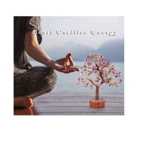 Árbol de piedras preciosas de cristal de amatista hecho a mano con Base de madera de excelente calidad para equilibrio de Chakra de meditación disponible a bajo precio - Product Image 2