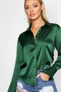 Hot Selling Silk Long-sleeved Blouse Silk Bow Printed Satin Blouse with Large Ribbon Satin Office <b>Shirt</b> - Product Image 5