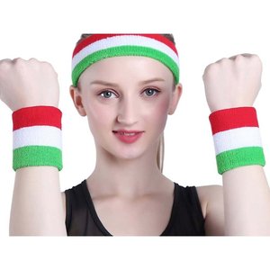 * OUTLET * 2 braccialetti tricolore elastico da polso per palestra sportiva lavoro-casa e giardino/sport e tempo libero - Product Image 4