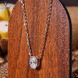 Colgante de oro rosa de diamante de corte ovalado TDW 1,07 de Labstone, colgante Beyond of Brilliance, color de la EF-VS - Product Image 2