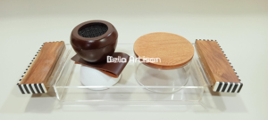 Transparent acrylique Mubkhara plateau boîte bois imprimé Bakhoor brûleur ensemble Bela Artisan diffuseur d'encens pour la maison aromathérapie Eid - Product Image 6
