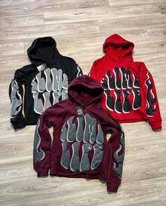 Nuevo jersey de gran tamaño con logotipo Dtg personalizado, de 2 piezas pantalones acampanados, conjuntos de dos piezas para hombre, Top corto, pantalones de chándal Acampanados para hombre y conjuntos de Sudadera con capucha - Product Image 1