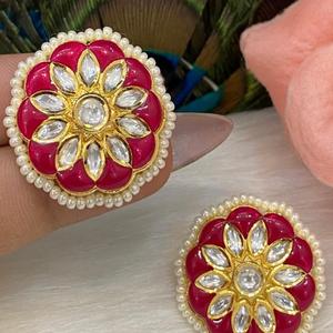 ต่างหู Kundan แท้คุณภาพระดับพรีเมี่ยมสำหรับงานแต่งงานต่างหูสวมใส่แบบดั้งเดิมสำหรับผู้หญิงและเด็กผู้หญิง - Product Image 1