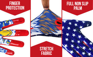 Gants de football américain Elite avec fonction respirante Options de taille Plus Gants à haute adhérence - Product Image 3