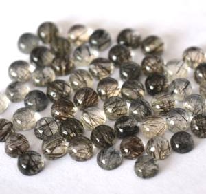 แร่ควอตซ์รูไทล์สีดำธรรมชาติสีดำทรงหลวมทรงกลม5มม. ควอทซ์ - Product Image 6