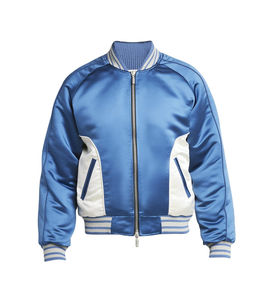 Buena venta al por mayor de chaqueta Varsity de satén para hombres Chaqueta de vuelo de mejor material Chaqueta de nailon con cremallera informal con bolsillos - Product Image 1