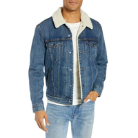 Vêtements d'hiver, long manteau en denim épais, veste de moto vintage pour homme, col roulé tricoté, logo personnalisé, imperméable, respirant