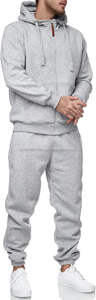 Conjunto Deportivo Personalizado de Felpa Cepillada de 400 g/m² para Hombre, Sudadera con Cuello Redondo y Pantalones Jogger, Color Gris Carbón, Atuendo Cálido de Invierno - Product Image 4
