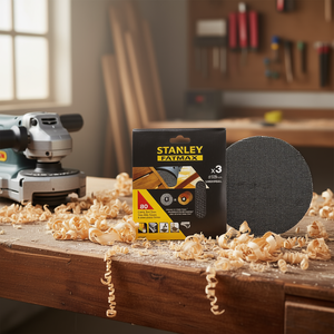 Disques de ponçage Stanley 125 mm Multipack, feuilles de ponçage excentriques à fixation Velcro - Product Image 3