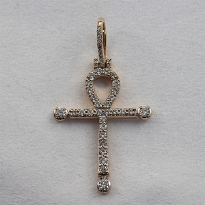 Diseño de moda religión Hiphop joyería VVS Moissanite diamante egipcio Ankh Cruz encanto colgante Unisex Hiphop colgante - Product Image 2