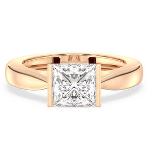REYES alta calidad oro amarillo princesa corte Moissanite solitario anillo al por mayor 925 plata esterlina Unisex joyería fina - Product Image 1