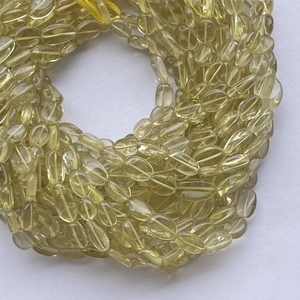 Perles ovales lisses en quartz citron jaune naturel de 6 mm, 8 mm, 10 mm, certifiées IGI, pour la création de bijoux - Product Image 4