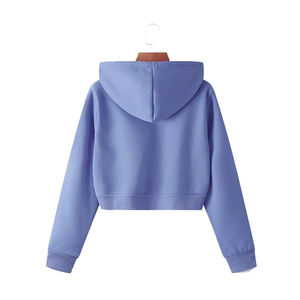 2026 Style Unique à capuche recadrée sweats à capuche pour femmes 100% coton écologique respirant Logo personnalisé bas prix sweats à capuche vente - Product Image 4