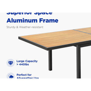 HIGOLD - Juego de Comedor Extensible de Teca Contemporáneo para 10 Personas, Mesa y Sillas Modernas para Exteriores, Poliéster PE Resistente para Jardín - Product Image 5