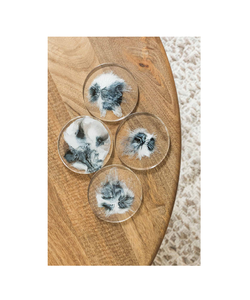 Coffee and Wine <b>Table</b> Decoration Epoxy Resin Coasters Elegant Look for Drink Coaster <b>Blue</b> Color Hot Selling - Product Image 1