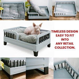 Acacia Elevated Wooden <b>Dog</b> <b>Bed</b>, Scandinavian Minimal Design, <b>Raised</b> Indoor Pet <b>Bed</b>, Customizable Modern Pet Furniture - Product Image 4