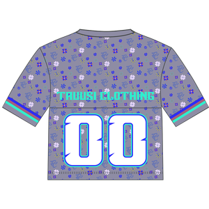 เสื้อยืดตาข่ายโอเวอร์ไซส์พิเศษ ลายโลโก้ด้านหน้า สไตล์บล็อกคอร์ ฮิปฮอป แร็พ ฟุตบอล ย้อนยุค แขนปกติ คอวี เสื้อเบสบอลผู้ชาย - Product Image 5