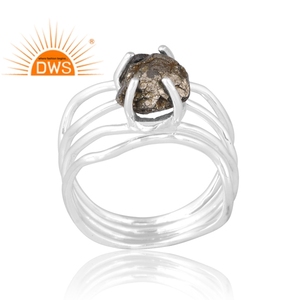 Anillo de piedras preciosas de pirita natural de Plata de Ley 925 más vendido, fabricante de joyería personalizada - Product Image 1