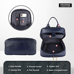 Sac à dos de luxe en cuir pour hommes femmes confortable léger doublure en polyester fermeture à glissière espace 14 pouces ordinateur portable élégant tout - Product Image 6