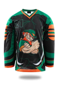 Maillot de hockey personnalisable en or avec broderie et impression, design sur mesure, vêtements de sport pour adultes, tout logo, sublimation, OEM, nom de l'équipe - Product Image 3