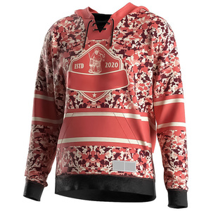 เสื้อฮู้ดฮ็อกกี้น้ำแข็งของผู้หญิงมีสไตล์มีสีและขนาดที่กำหนดเองได้ - Product Image 1