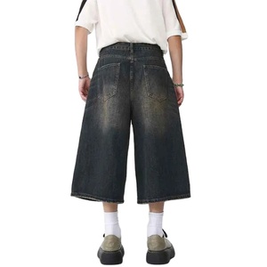 กางเกงขาสั้นผ้ายีนส์ผู้ชายสำหรับฤดูร้อนพร้อมดีไซน์หัวใจโครเมี่ยม - Product Image 5