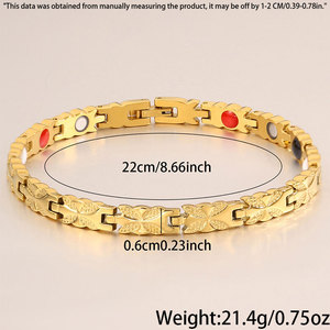 Waterproof Anti Tarnished Stainless Steel Fashion <b>Bracelet</b> & <b>Bangle</b> 14K 18K Gold Plated Magnetic Gold Nugget <b>Bracelet</b> For Women - Product Image 4