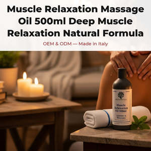 Huile de massage relaxante pour les muscles profonds, formule naturelle, 500 ml, OEM, marque privée, RedMoringa, Italie - Product Image 2