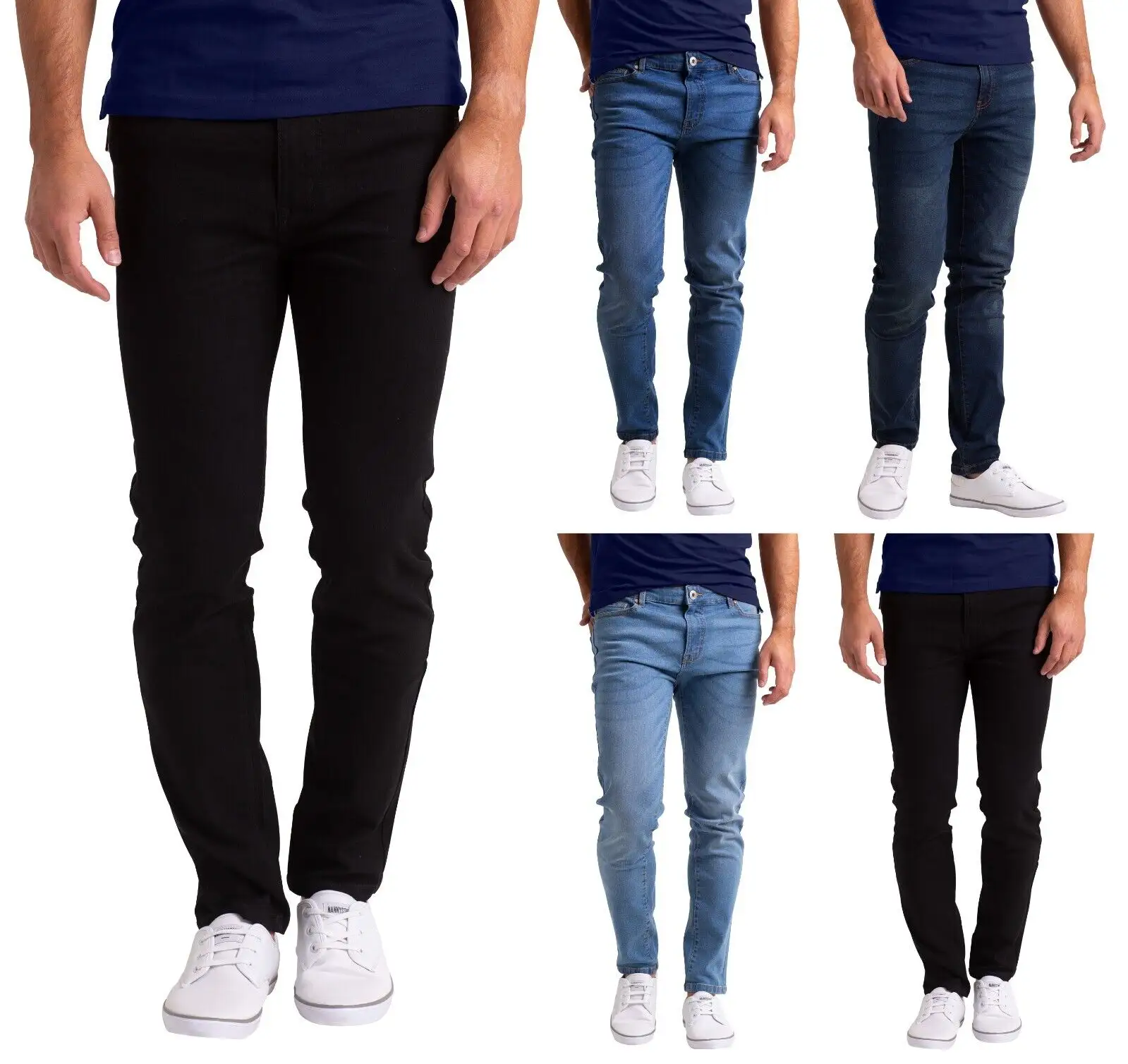 Calça jeans masculina slim fit, tamanhos grandes