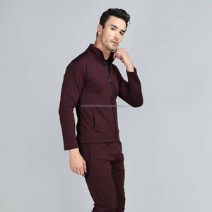 ชุดวอร์มซิปสำหรับผู้ชาย ผ้าคุณภาพสูง ใส่สบาย สีเบอร์กันดี ชุดวอร์มที่สมบูรณ์แบบสำหรับผู้ชาย - Product Image 5