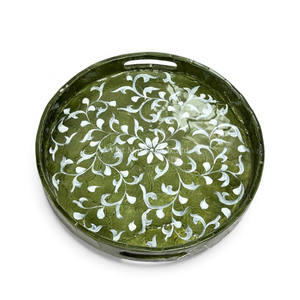 Plateau rond classique en nacre, plateau de service naturel fait à la main, plateau en coquille pour événements spéciaux, fabriqué directement au Vietnam - Product Image 3