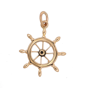Handmade Magic Yellow Gold Nautical <b>Ship</b> <b>Wheel</b> Pendant Charm High Quality Best Nautical <b>Ship</b> <b>Wheel</b> Handmade Decor - Product Image 2